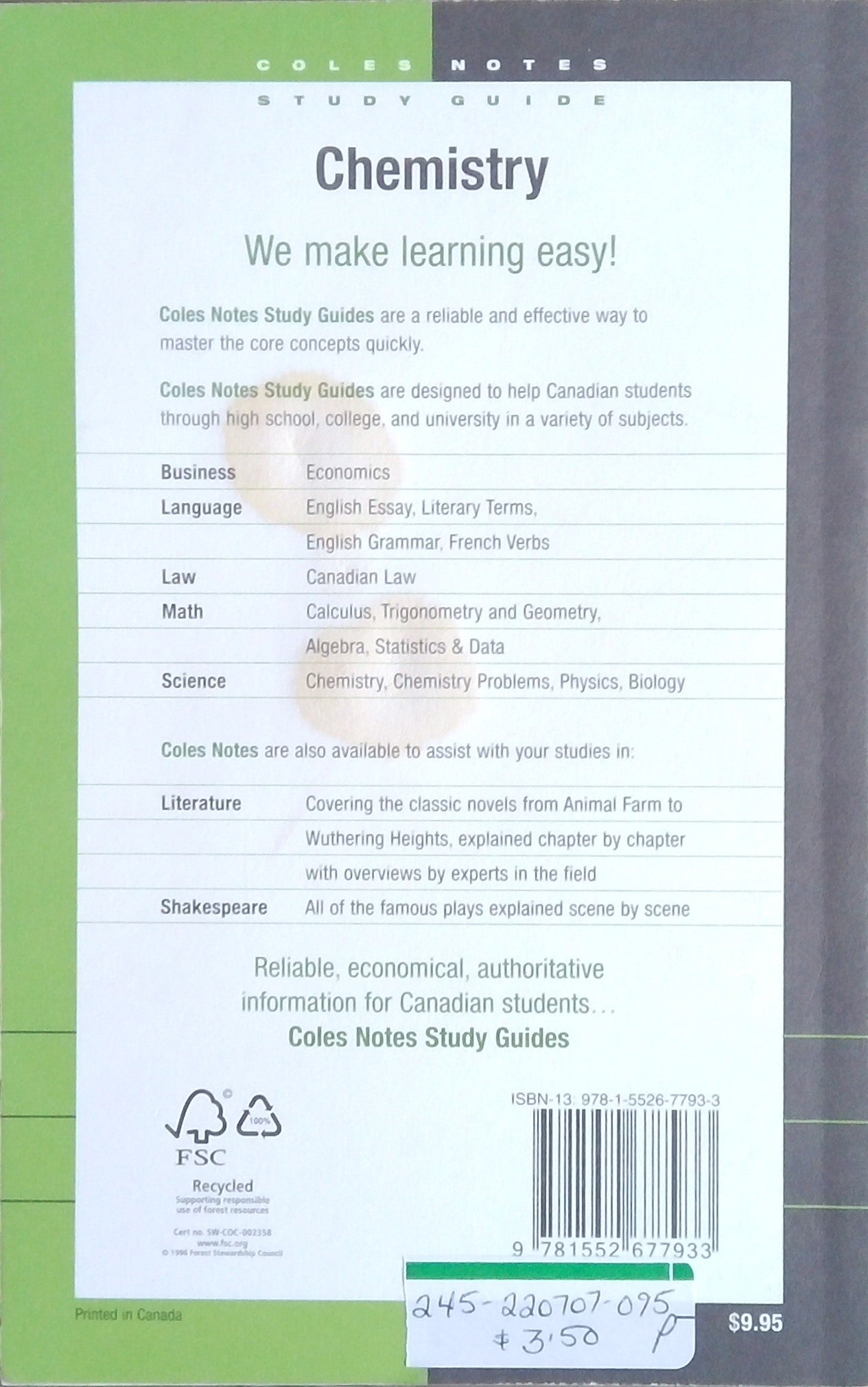 Coles Notes: Chemistry