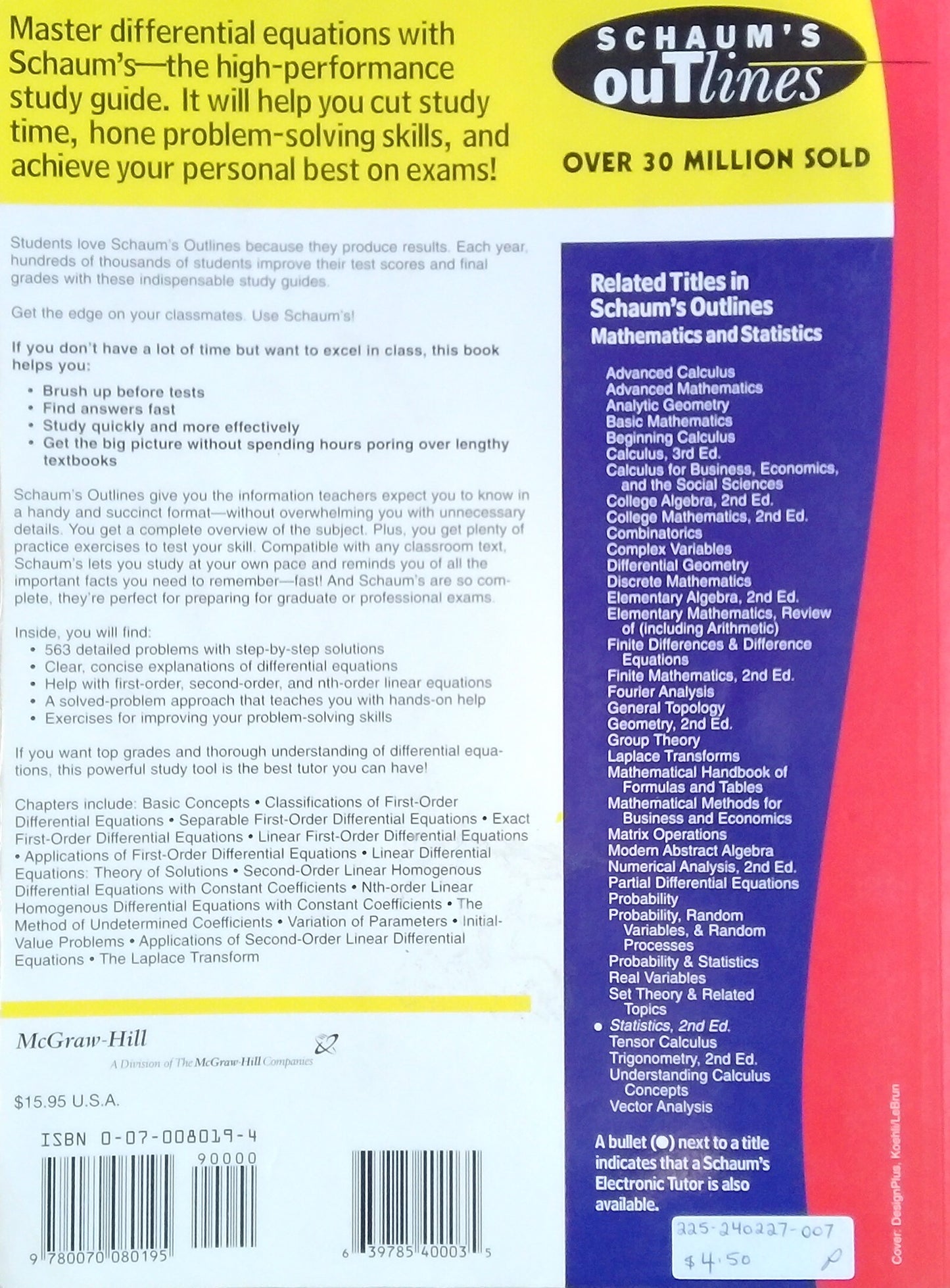 Schaum's Outlines: Differential Equations