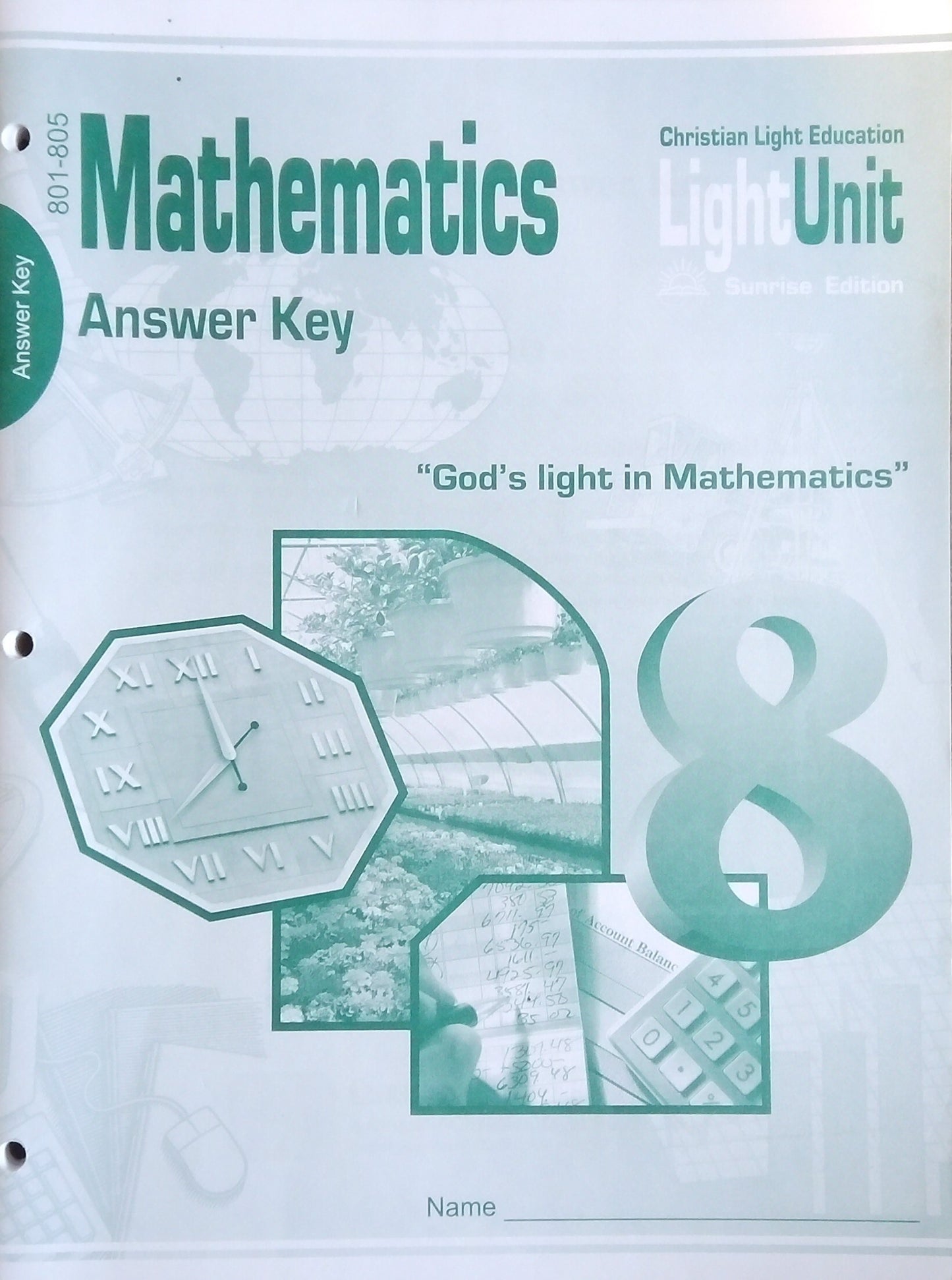 CLE Mathematics: L.U. 801-805 Answer Key