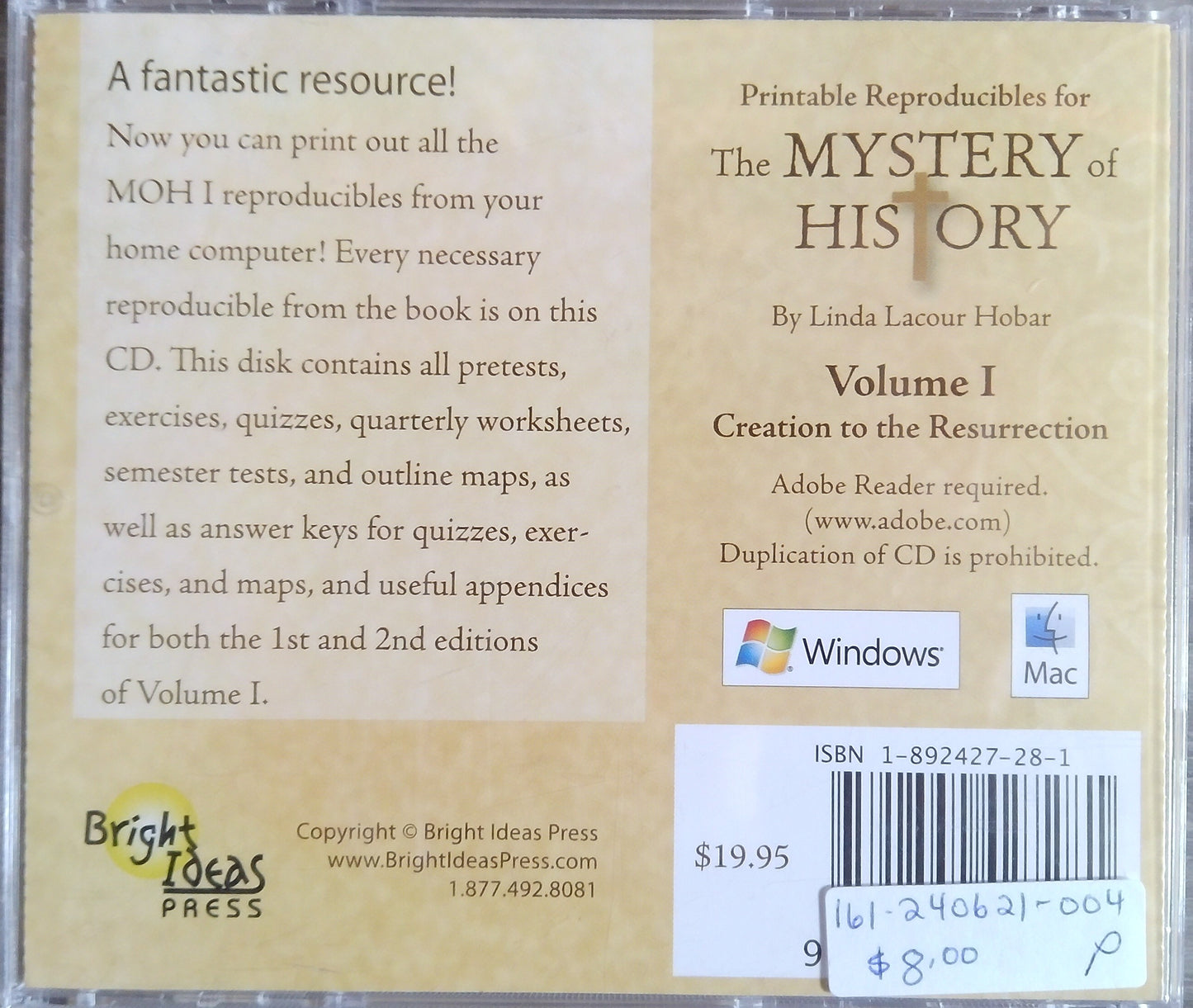 The Mystery Of History Volume 1: Printable Reproducibles CD