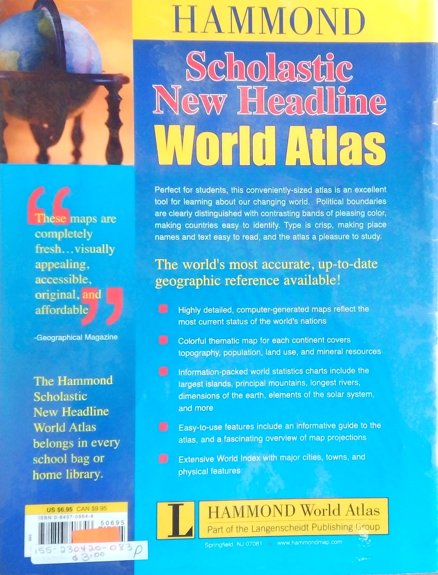 Hammond Scholastic Headline World Atlas