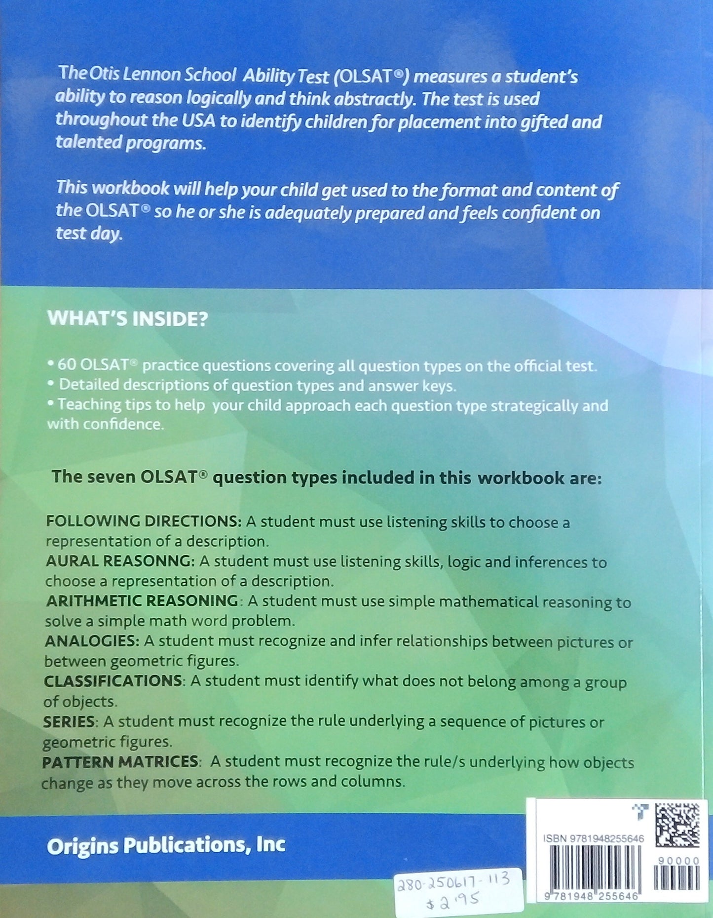 OLSAT Grade 1 Practice Test Two