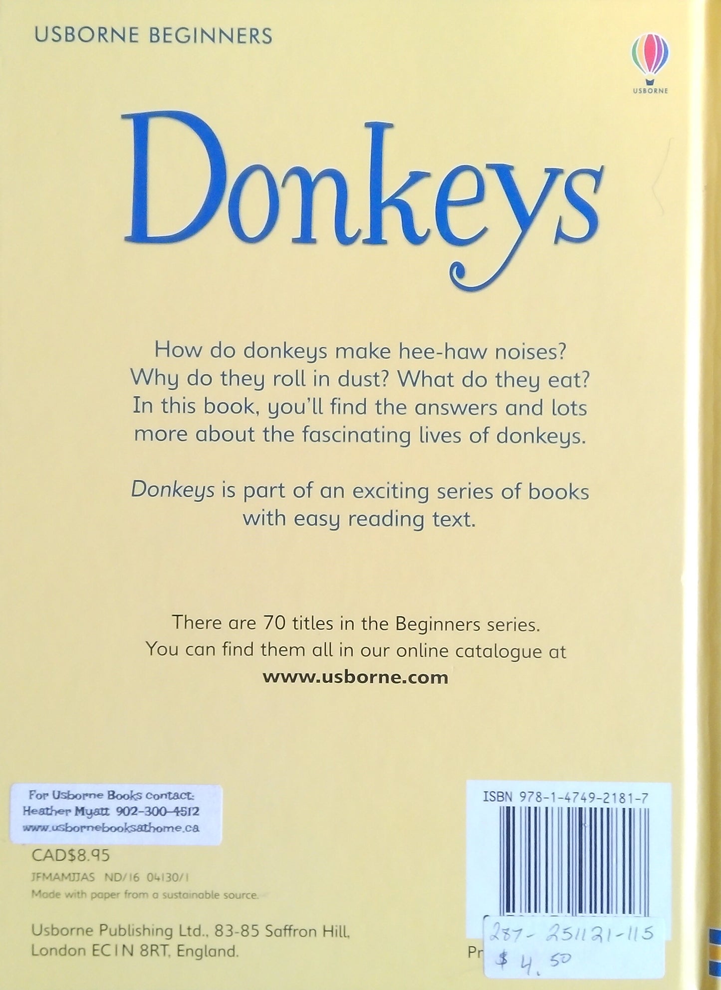 Usborne Beginners: Donkeys