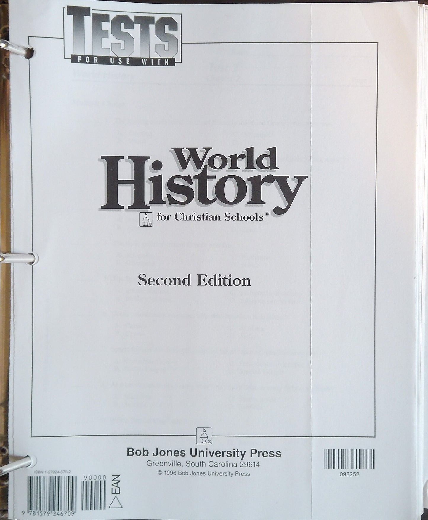 BJU World History Set