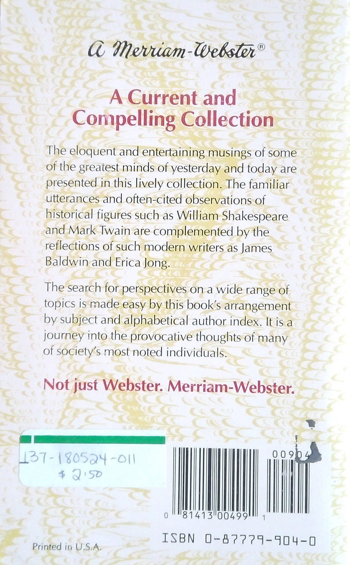 The Merriam-Webster Dictionary Of Quotations