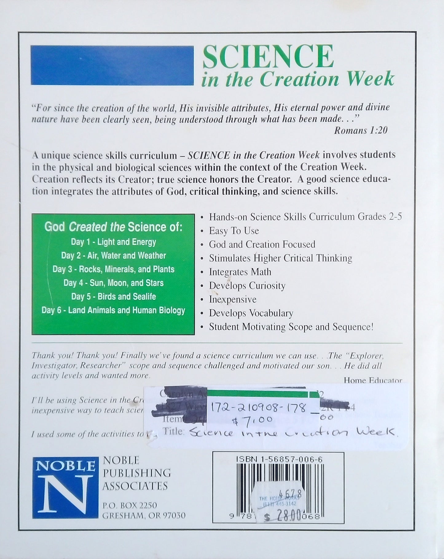 Science In The Creation Week