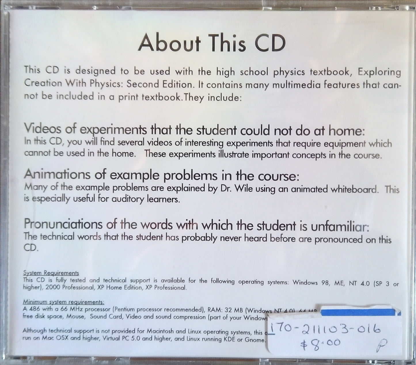 Exploring Creation With Physics Multimedia CD