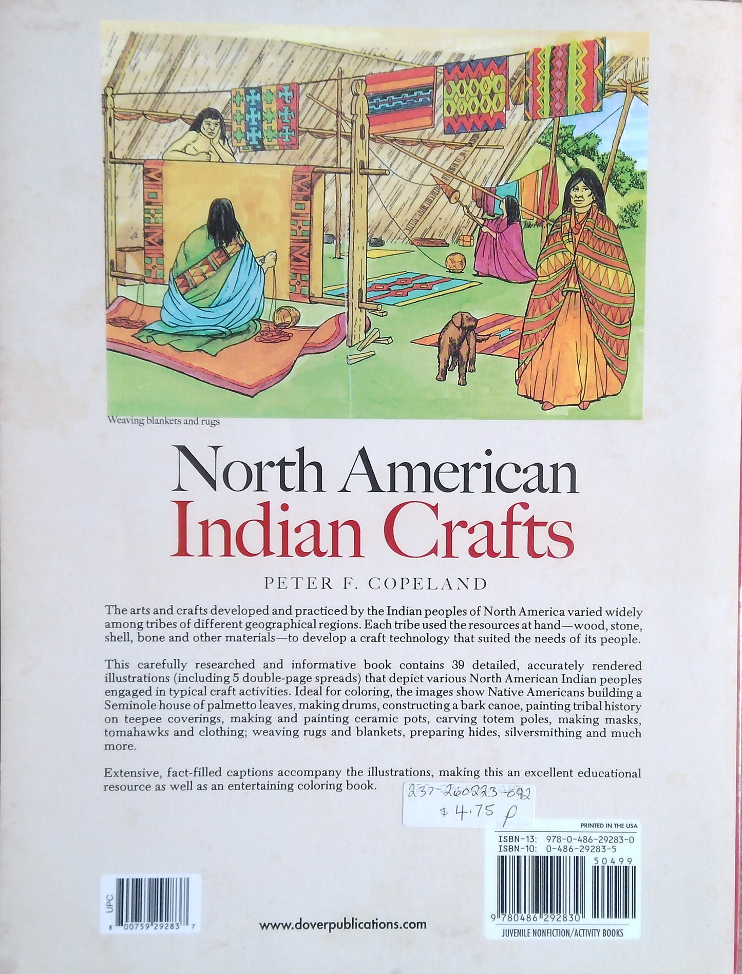 North American Indian Crafts Colouring Book