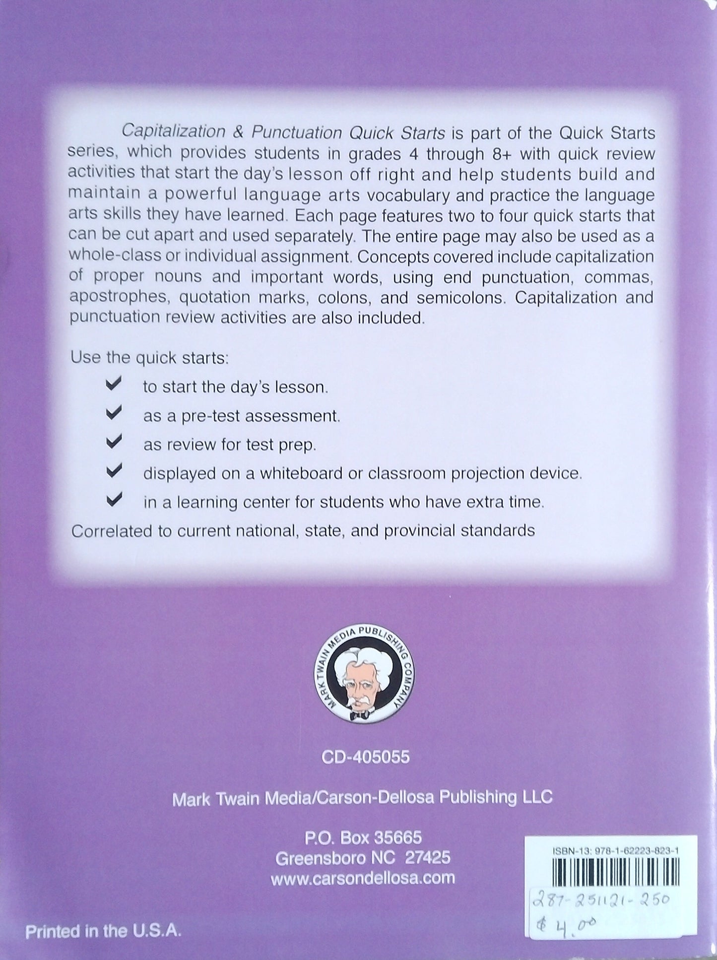 Capitalization & Punctuation Quick Starts
