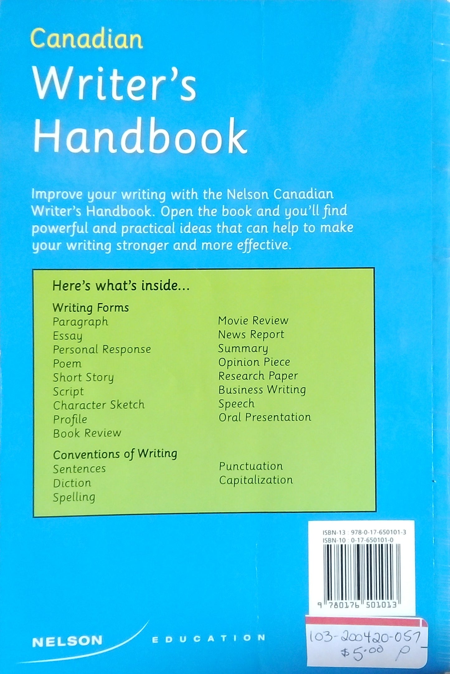 Canadian Writer's Handbook