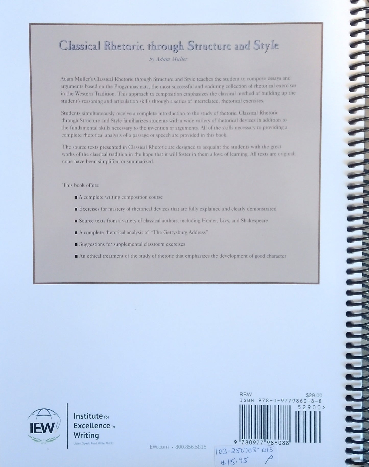 IEW: Classical Rhetoric Through Structure And Style