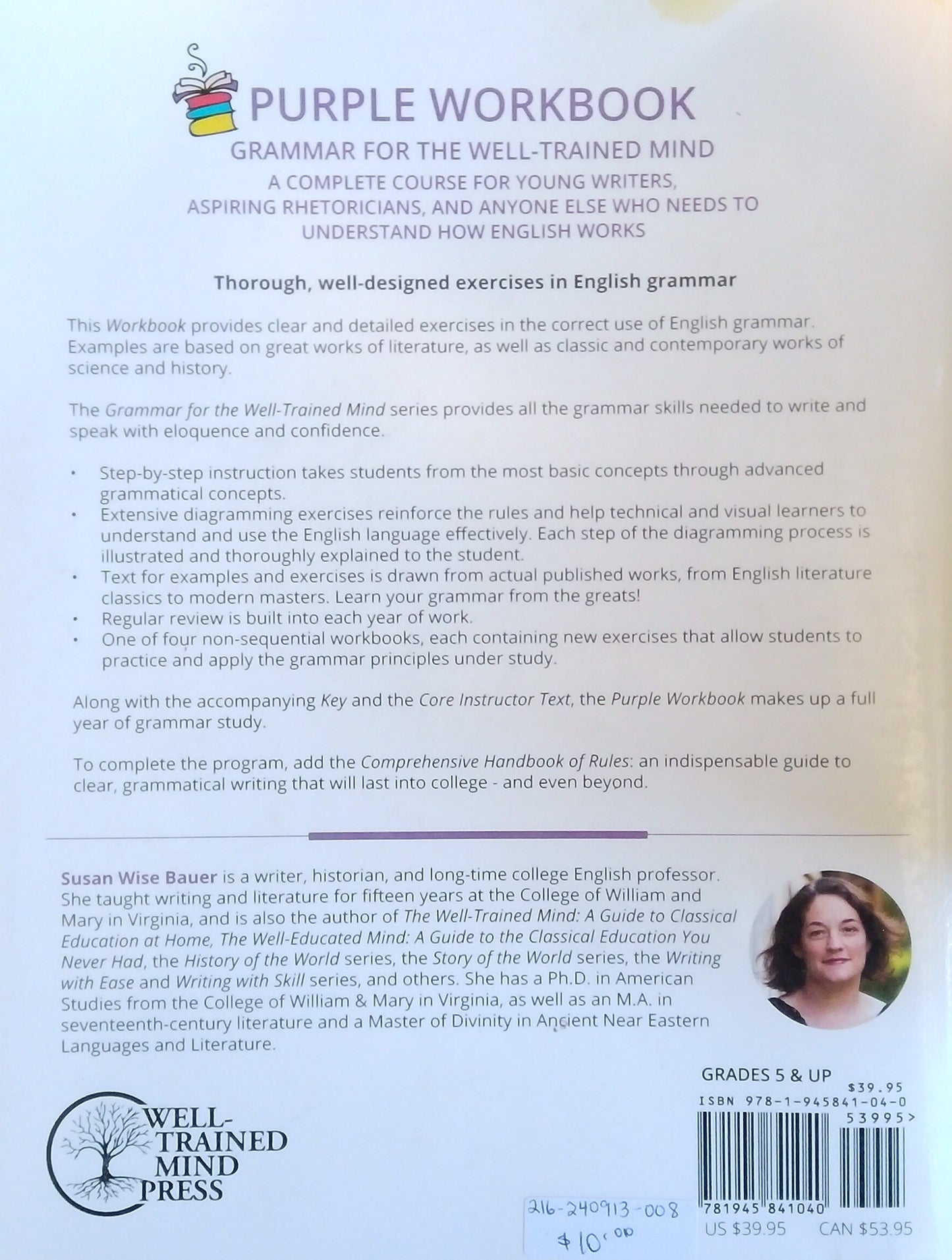 Grammar For The Well-Trained Mind: Purple Workbook