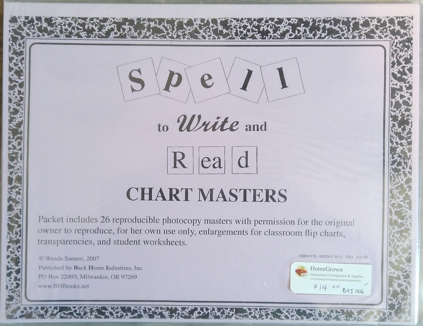 Spell To Write And Read: Chart Masters