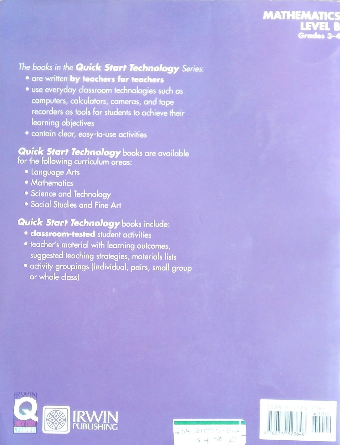 Irwin Quick Start Masters: Technology - Mathematics Level B