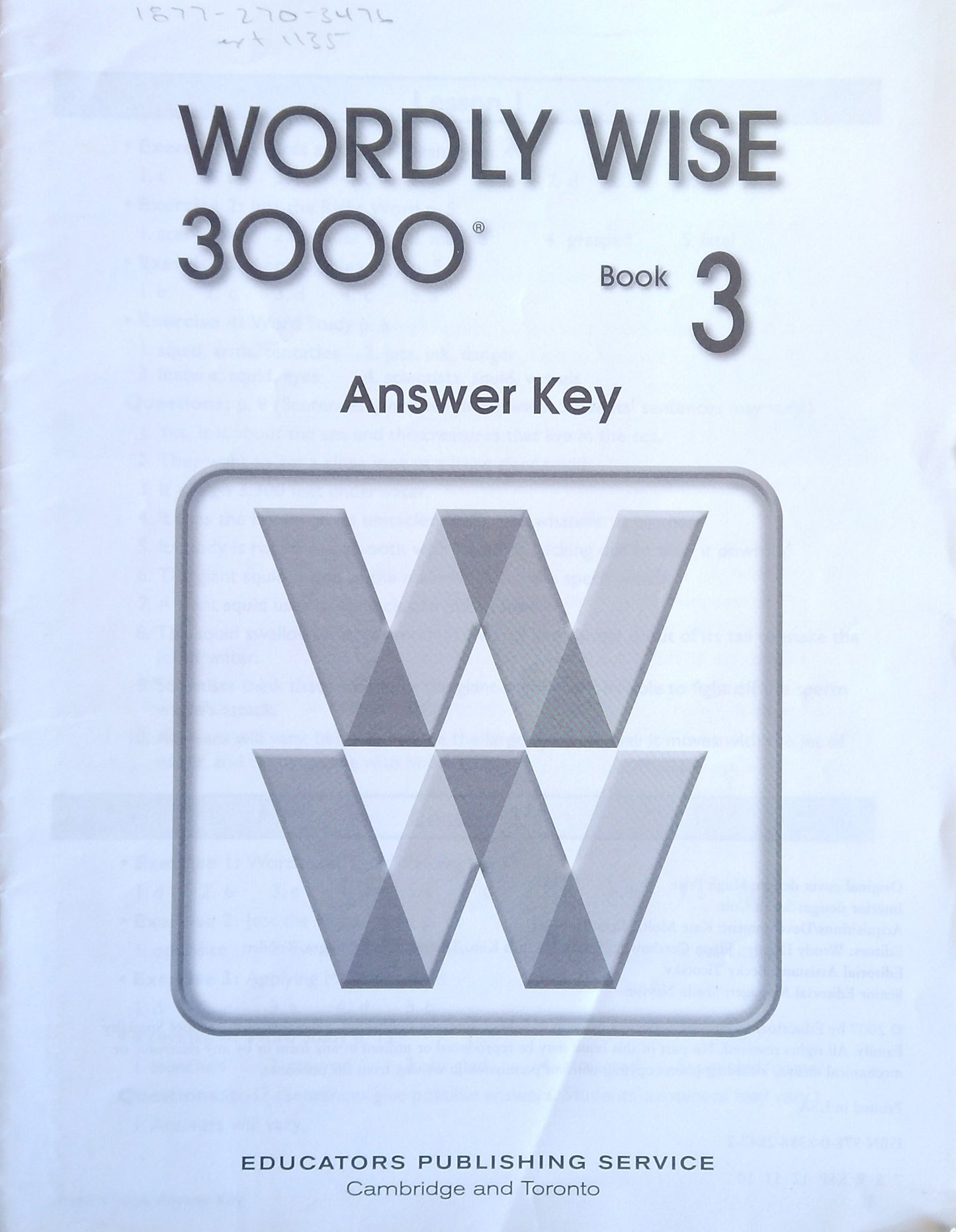 Wordly Wise 3000: Book 3 Answer Key