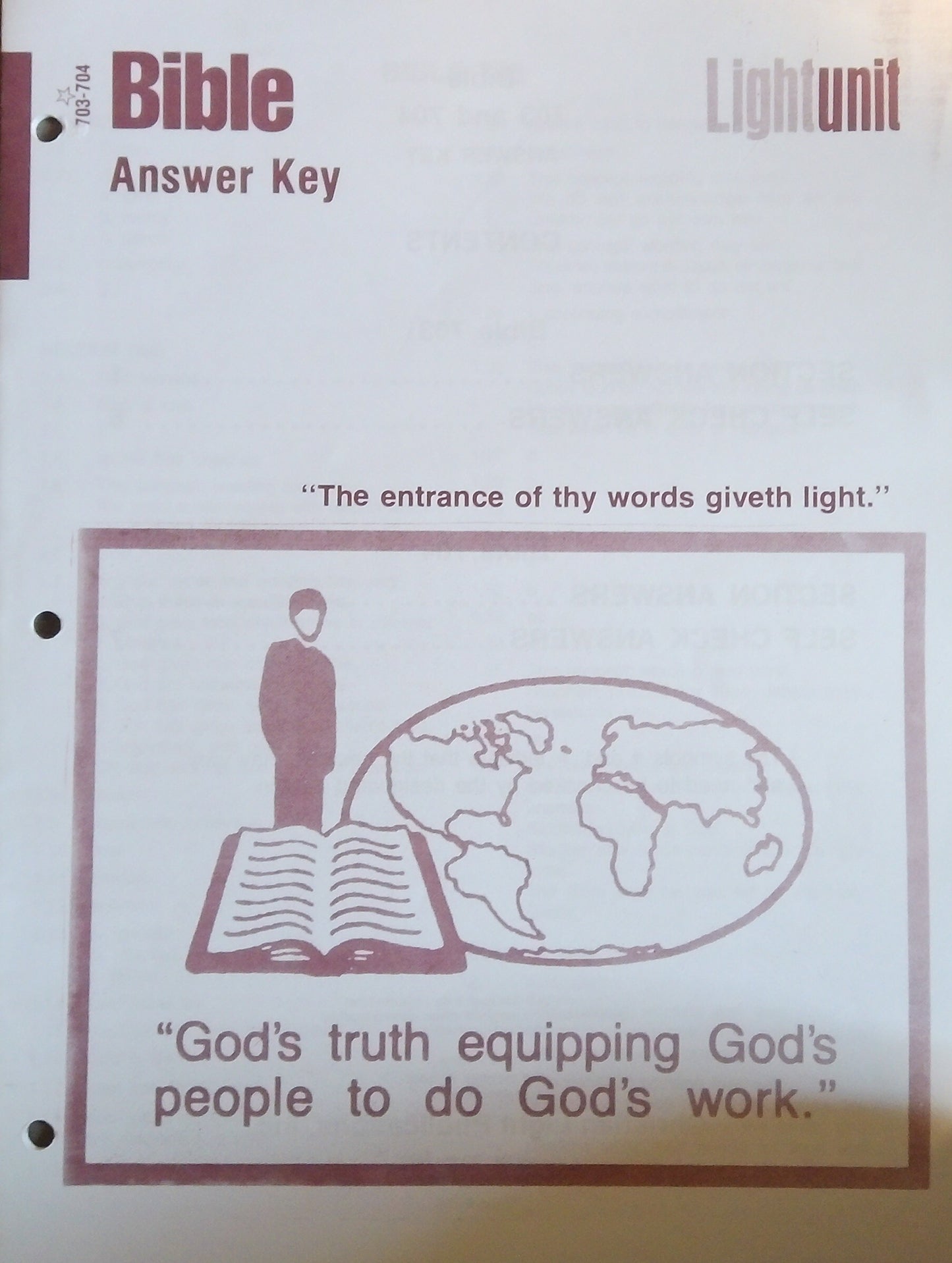 CLE Bible 7 Answer Key: L.U. 703-704