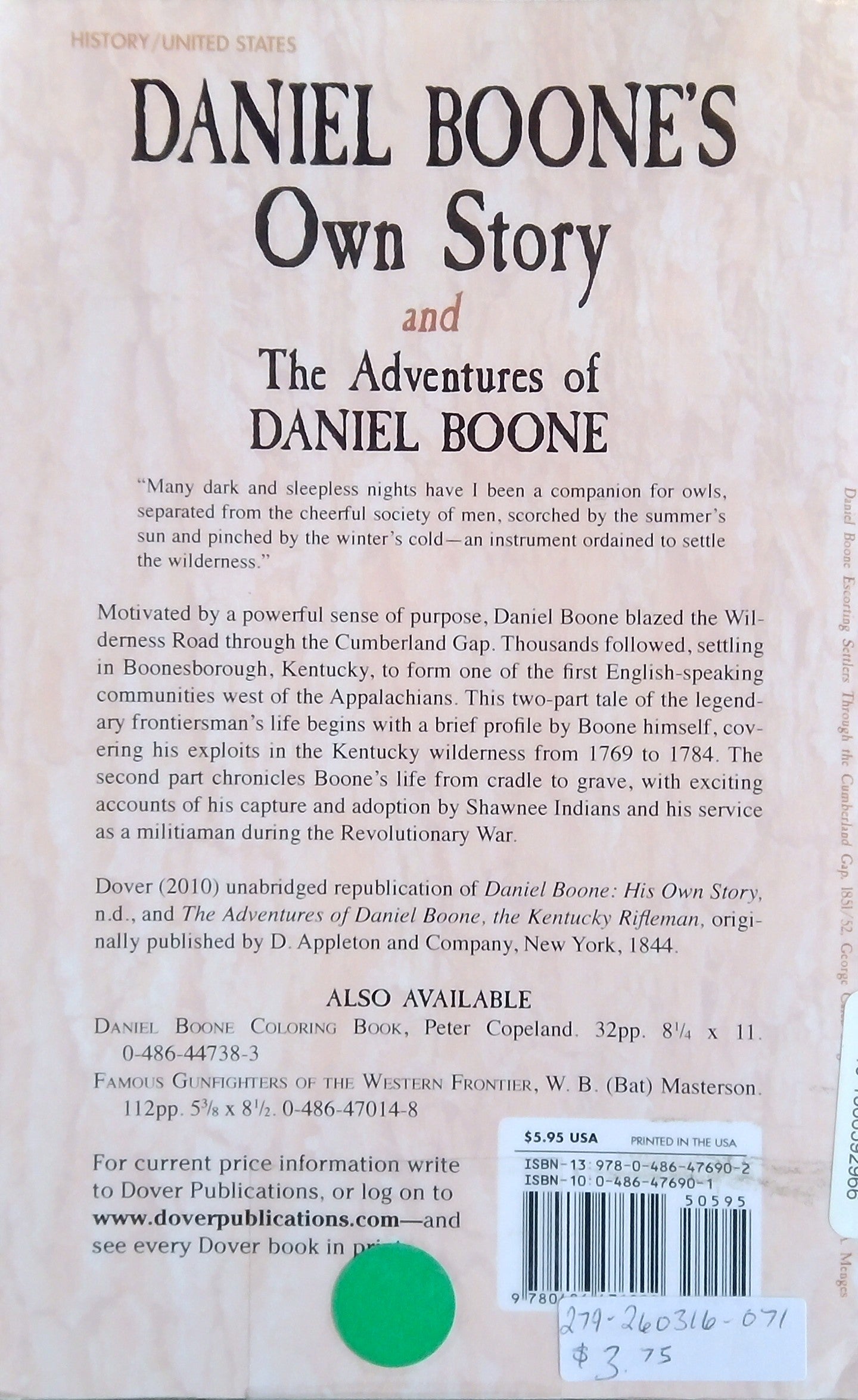 Daniel Boone's Own Story/The Adventures Of Daniel Boone