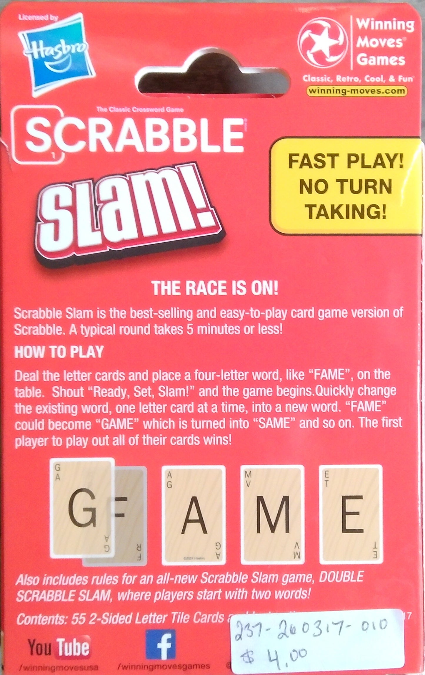 Scrabble Slam Cards Game