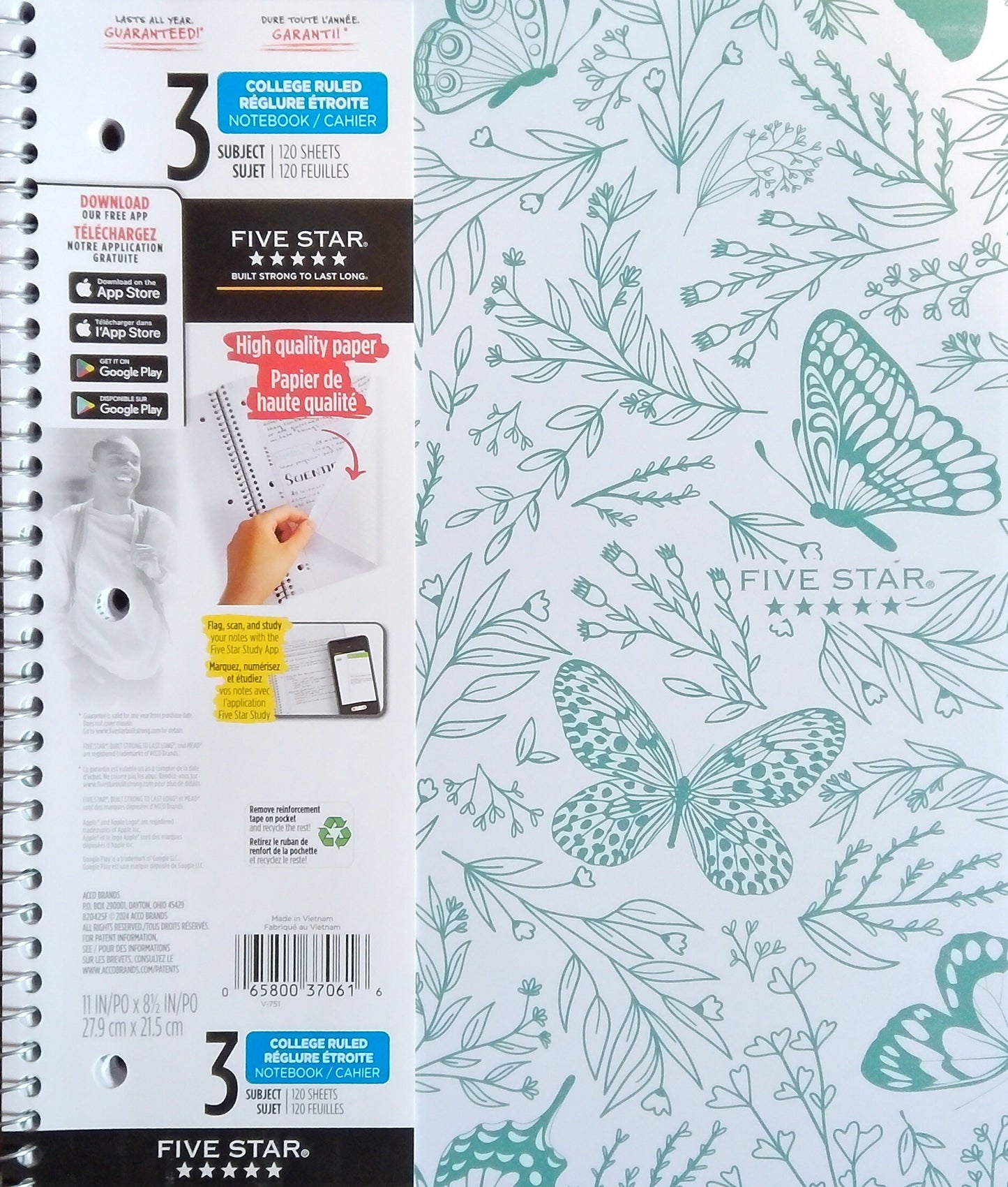 Five Star 3 Subject Notebook
