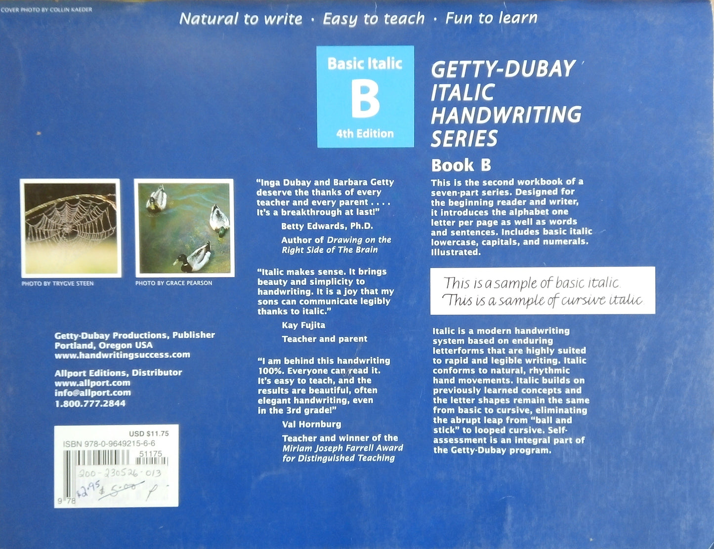 Getty-Dubay Italic Handwriting Series: Book B