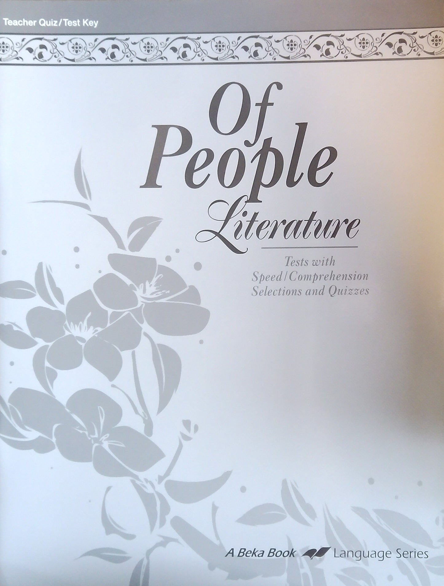 Of People: Quiz/Test Key