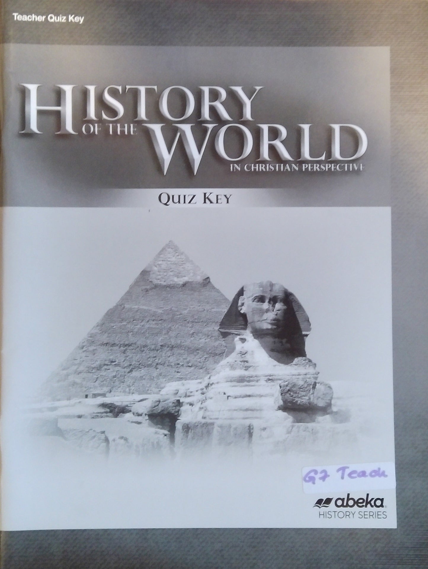 History Of The World: Quiz Key