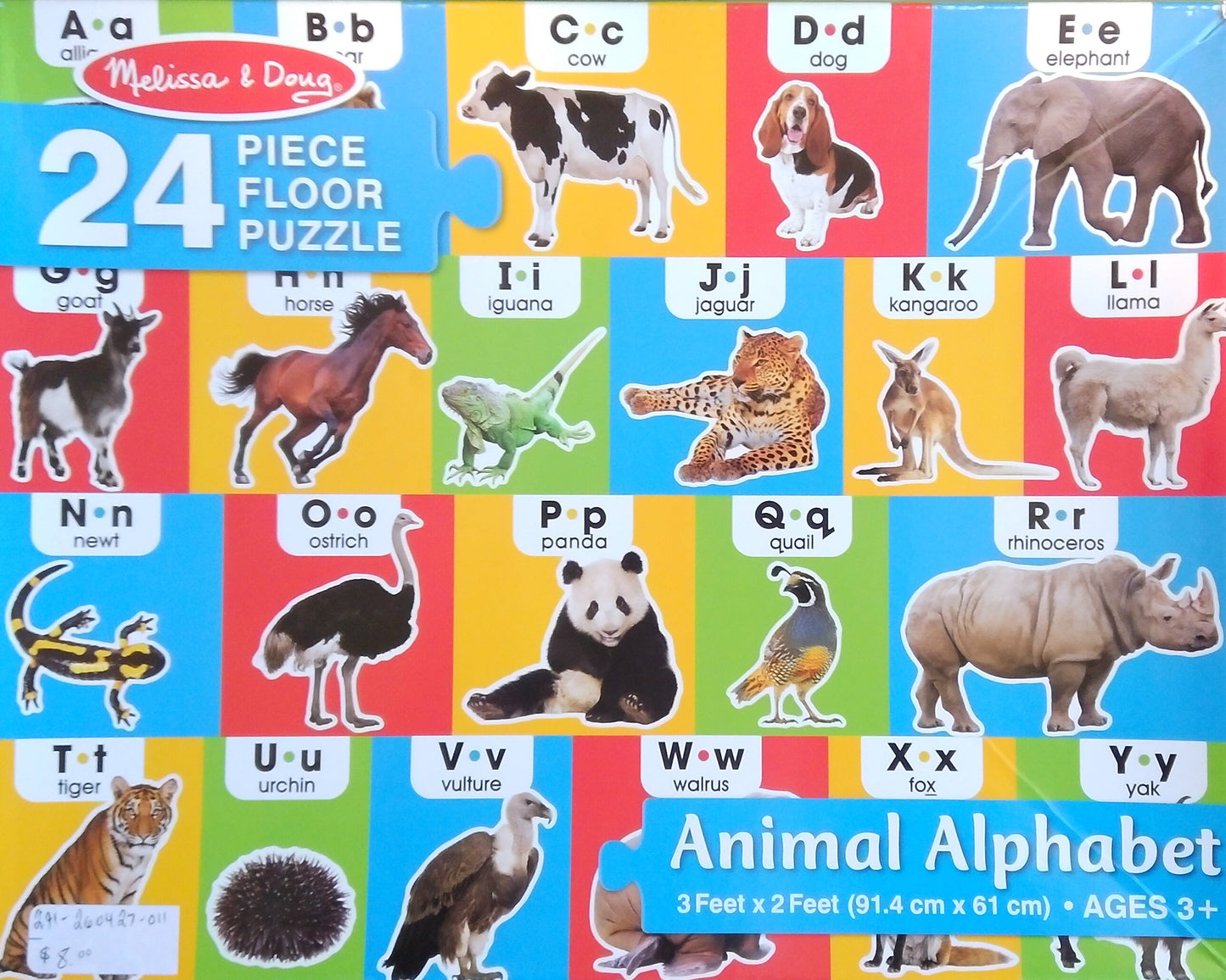 24-Piece Animal Alphabet Floor Puzzle