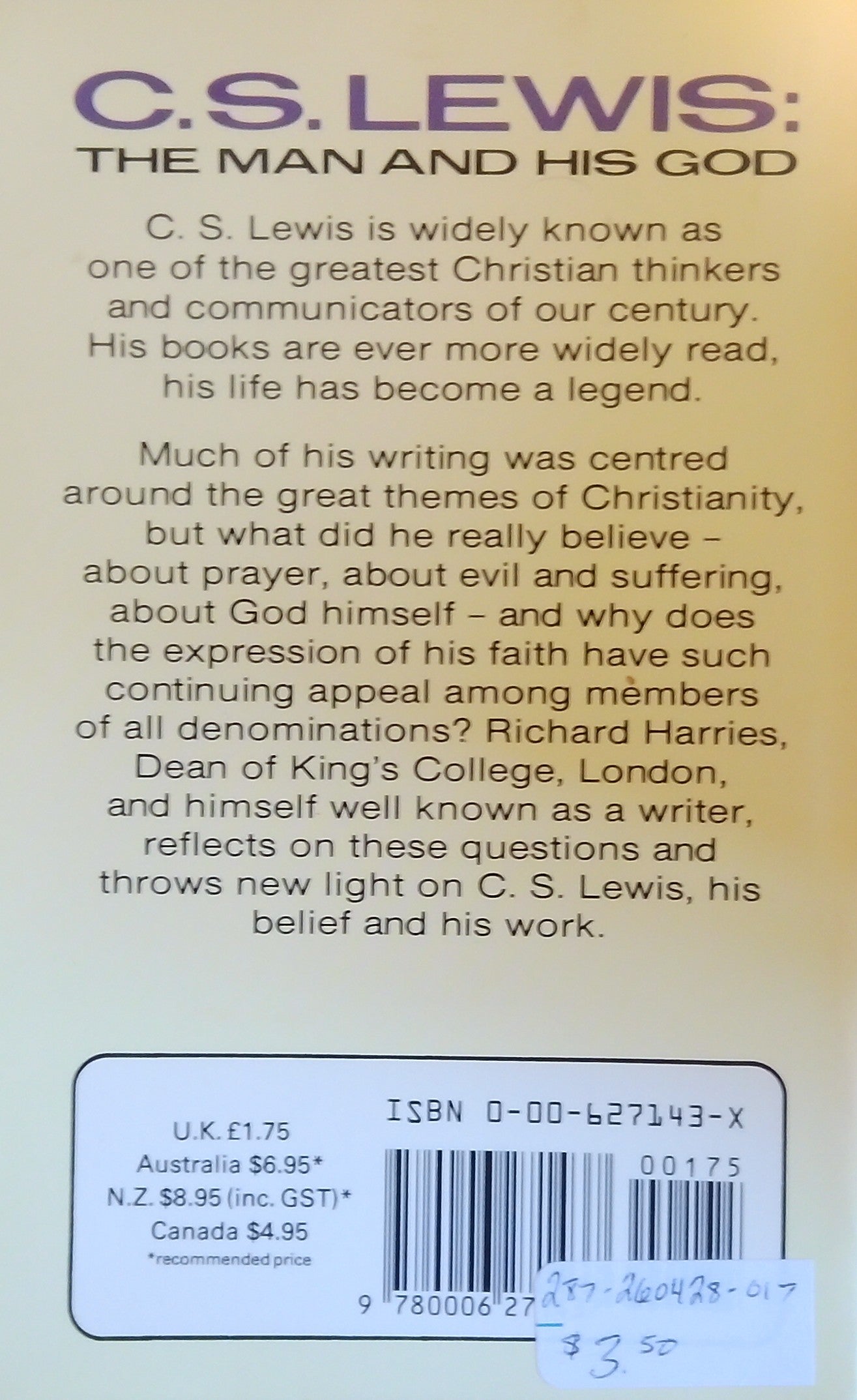 C.S. Lewis: The Man And His God