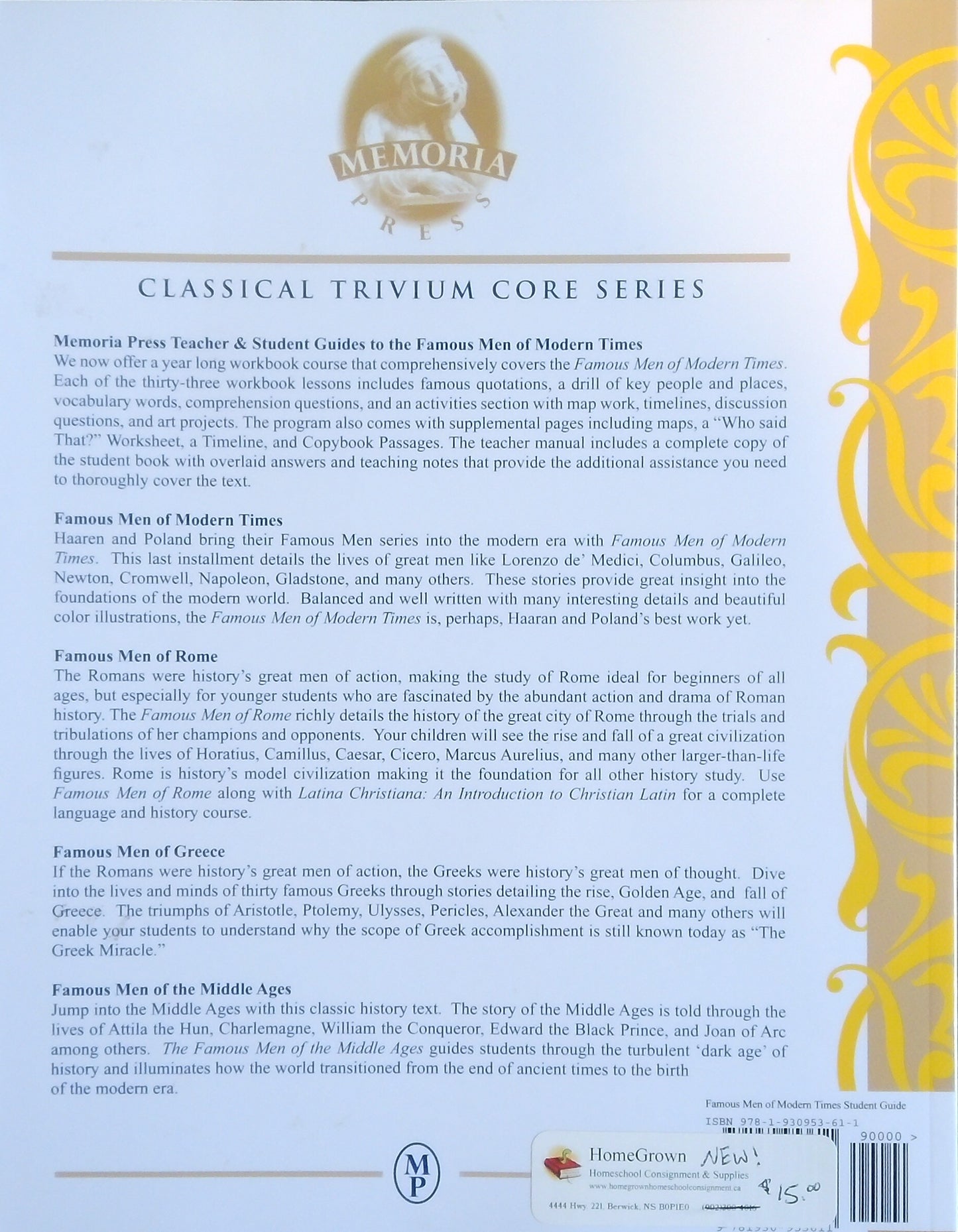 Famous Men Of Modern Times: Student Guide