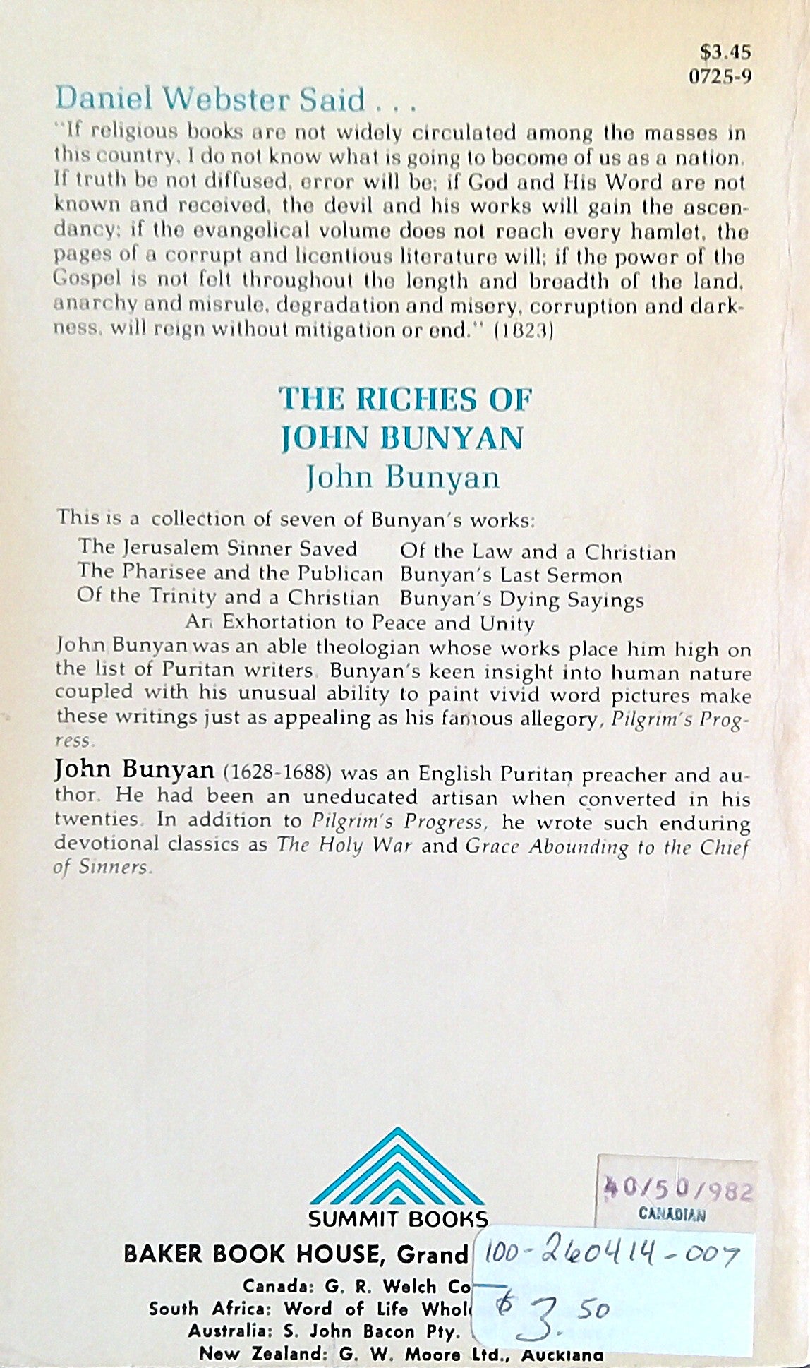The Riches Of John Bunyan