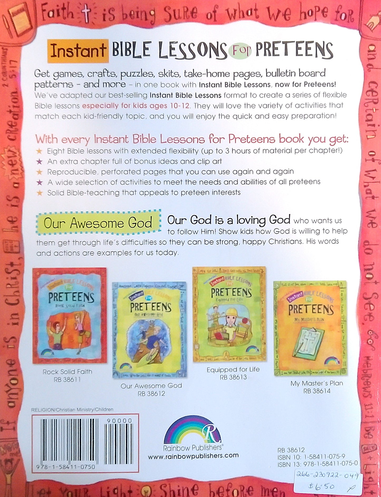 Instant Bible Lessons For Preteens: Our Awesome God