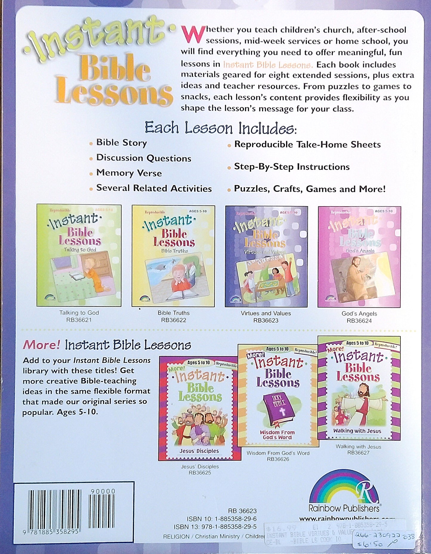 Instant Bible Lessons: Virtues And Values