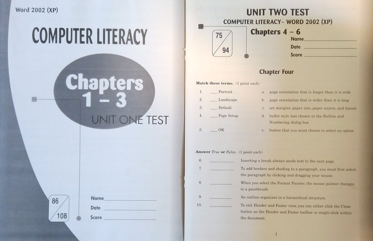 Alpha Omega LifePac: Computer Literacy Test Key