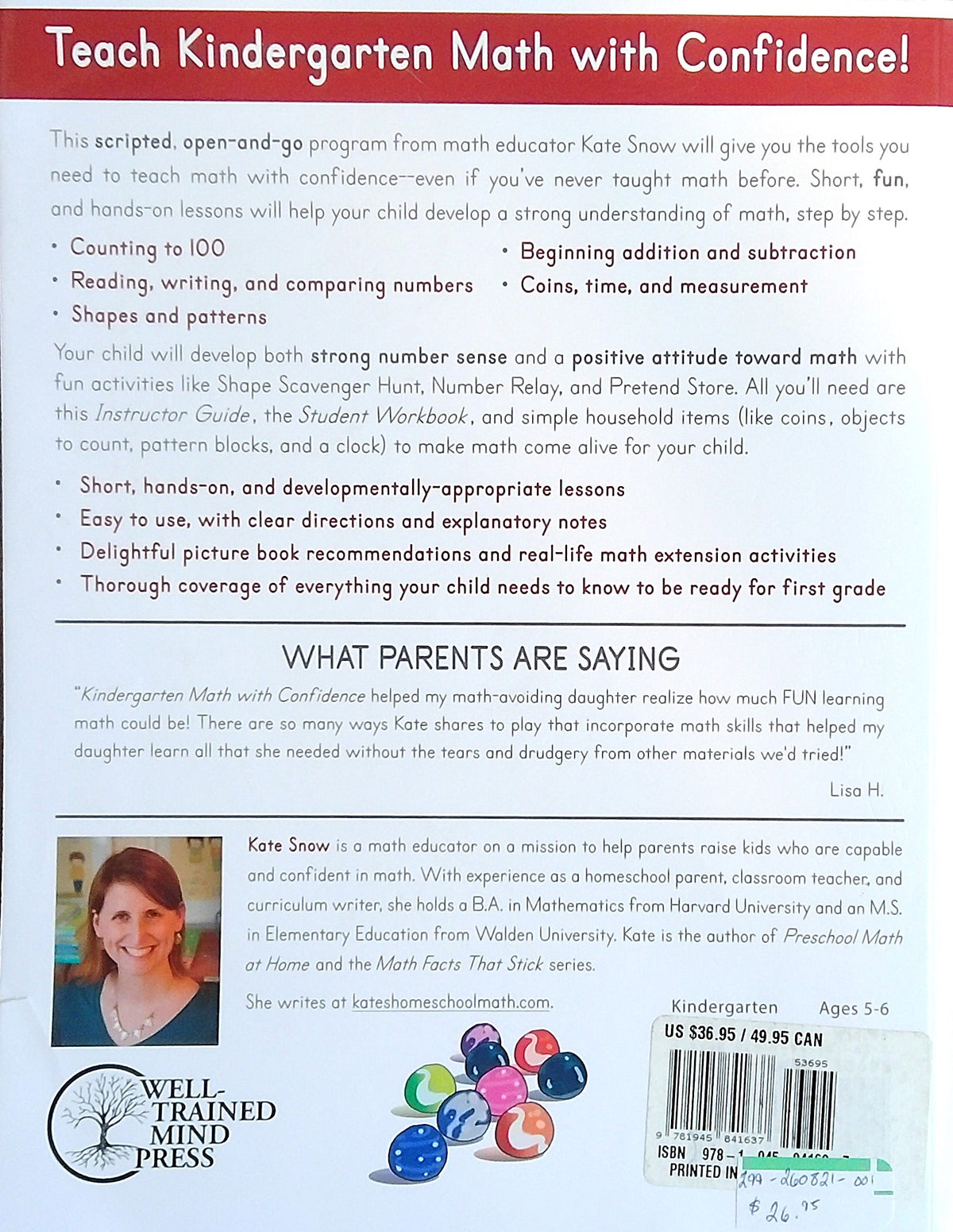Math With Confidence: Kindergarten Instructor's Guide