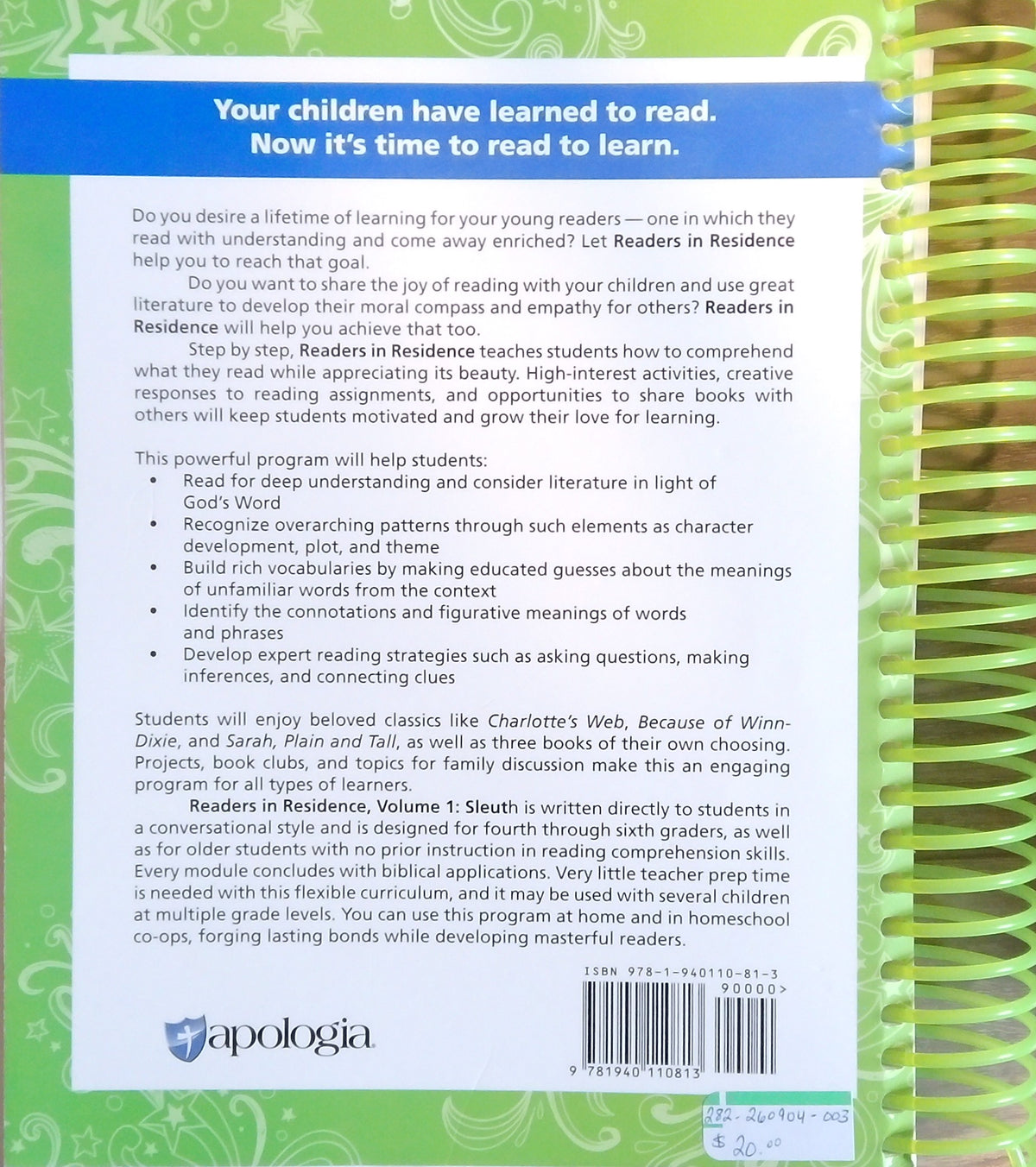 Readers In Residence Volume 1: Sleuth