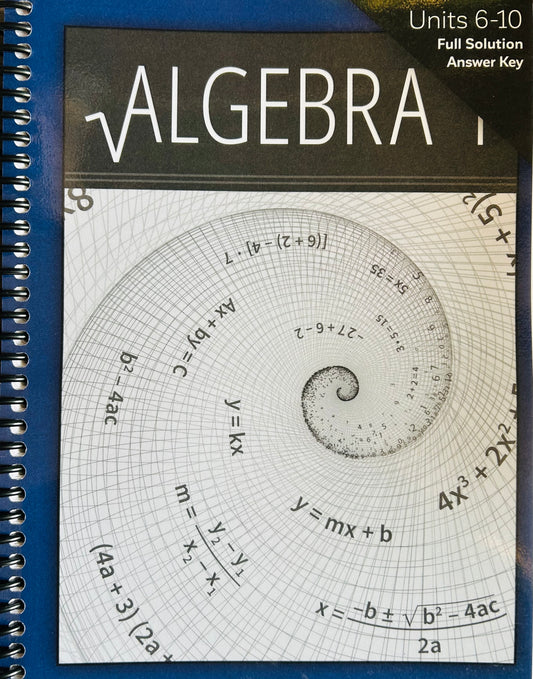 CLE Algebra 1 Answer Key: Units 6-10