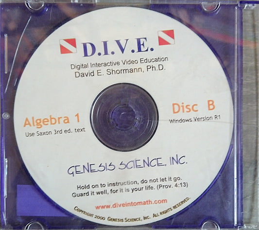 Saxon Algebra 1 DIVE Disc B