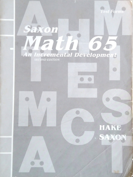Saxon Math 65 Test Forms