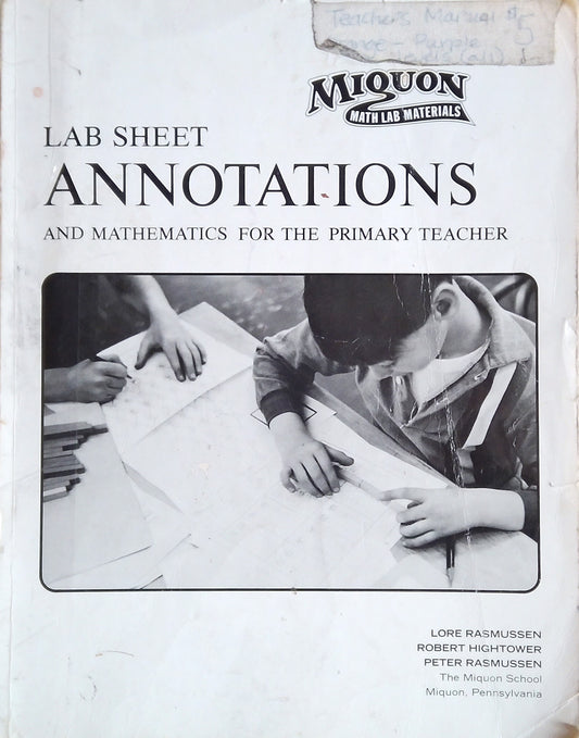 Miquon Math Lab Sheet Annotations