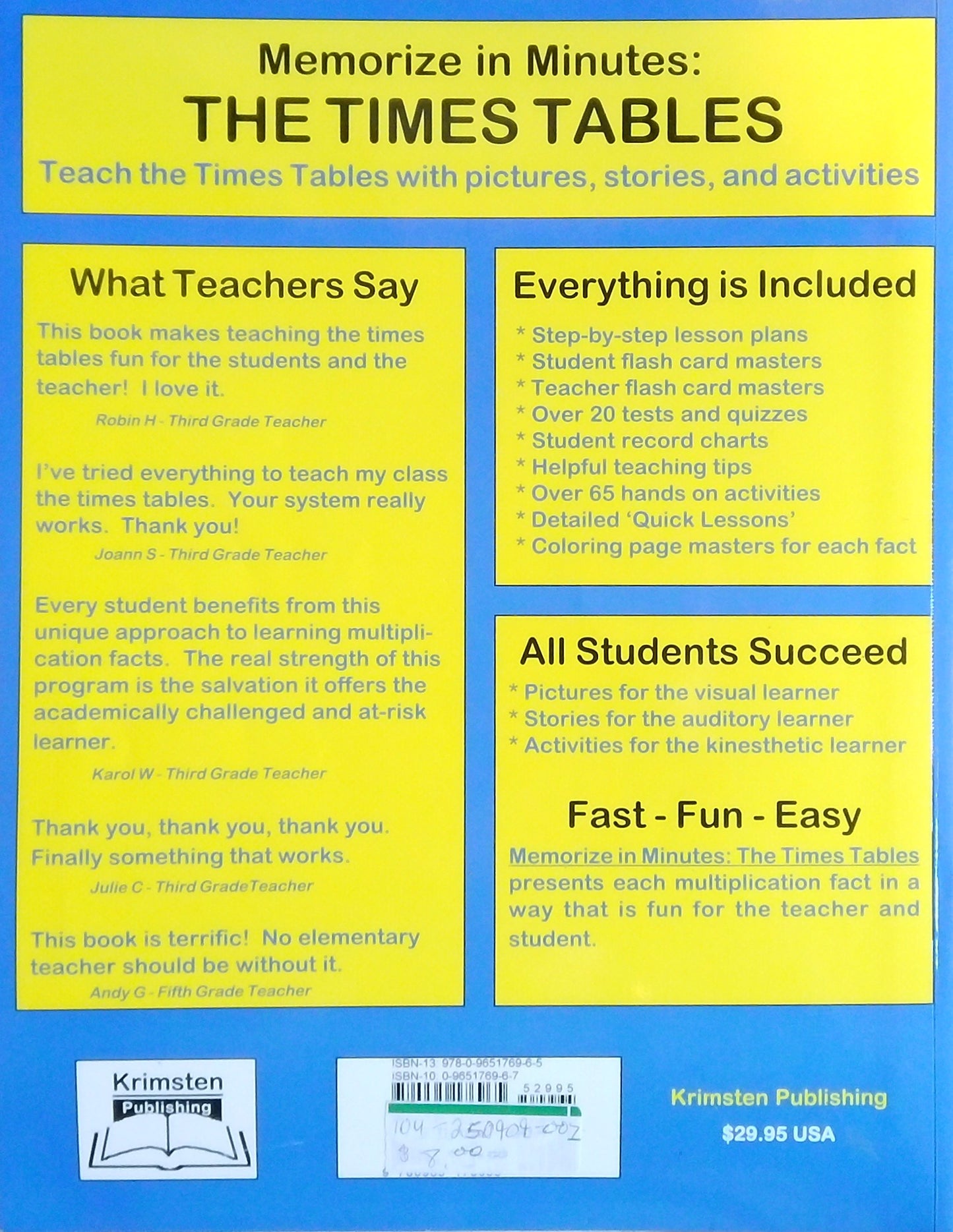 Memorize in Minutes: The Times Tables Teaching Manual