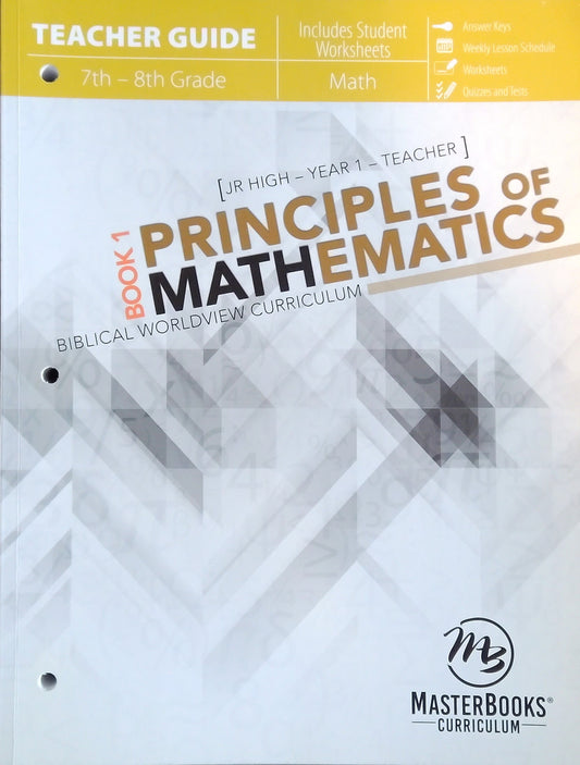 Principles Of Mathematics Book 1 - Teacher Guide