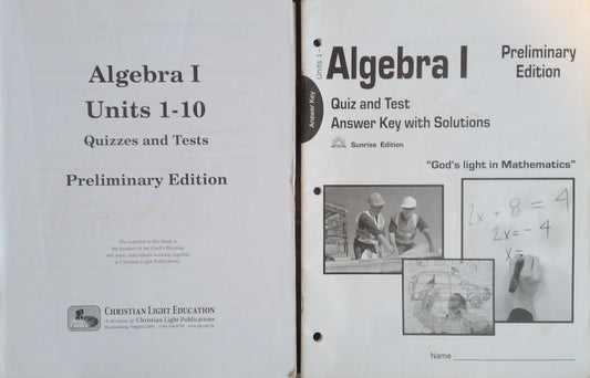 CLE Algebra 1 Quiz/Test Set