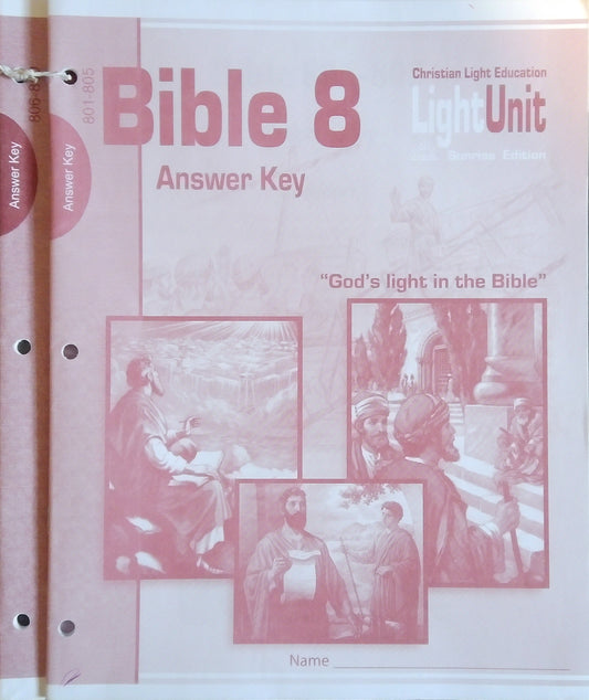 CLE Bible 8 Answer Key Set