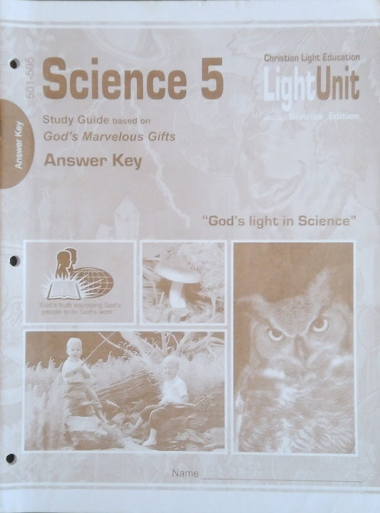 CLE Science Answer Key - L.U. 501-505