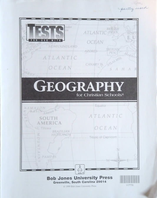 Geography For Christian Schools: Tests