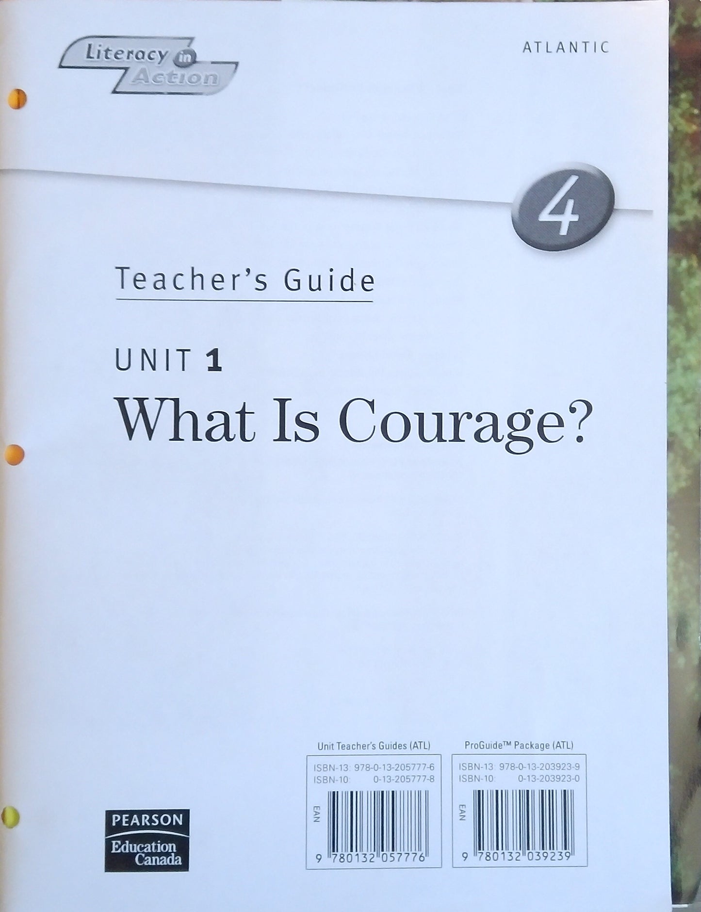Literacy In Action: Grade 4 Unit 1 - Teacher's Guide