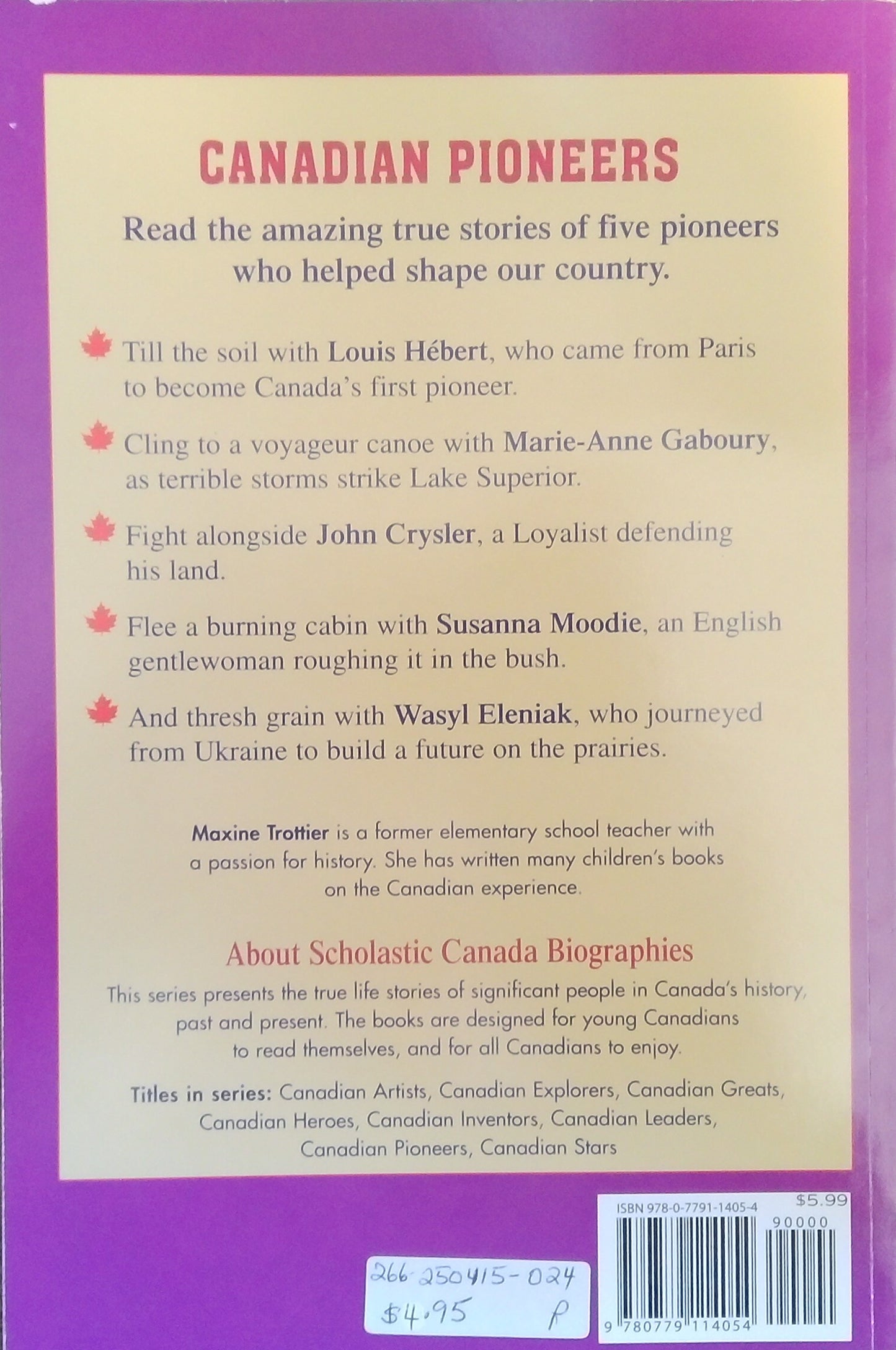 Scholastic Biographies: Canadian Pioneers