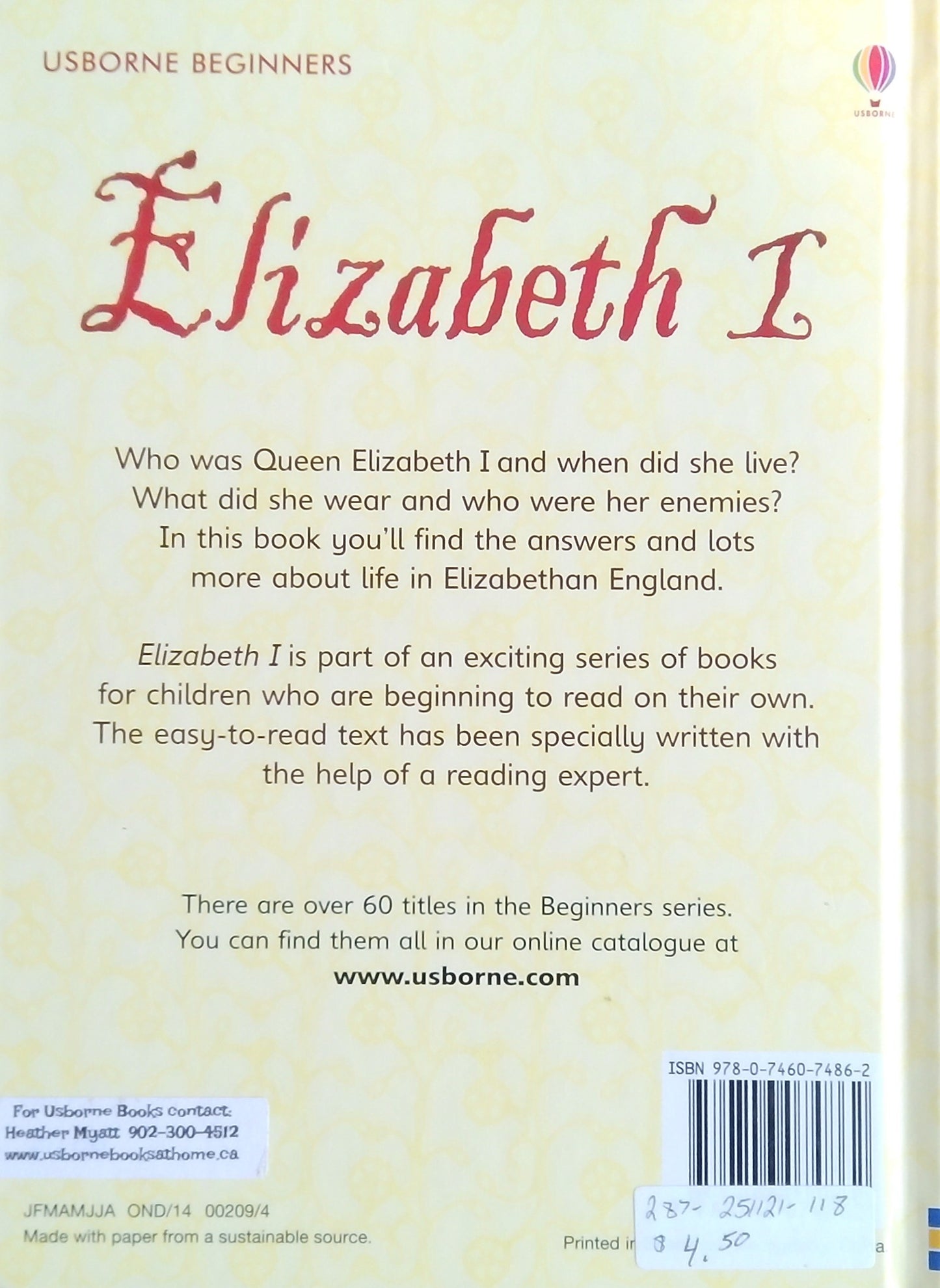Usborne Beginners: Elizabeth I