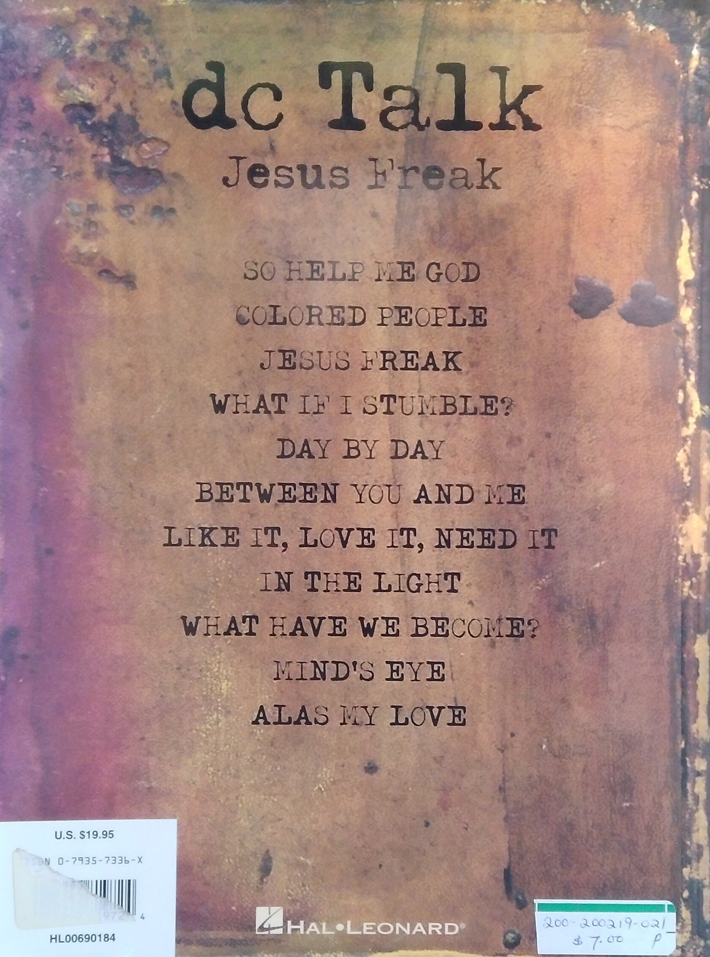 DC Talk: Jesus Freak Sheet Music