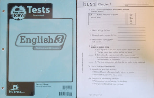 English 3 Tests Bundle